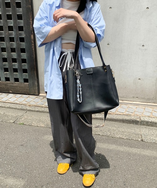 トートバッグ 「A4サイズ対応」大容量 2WAYフェイクレザー ショルダー