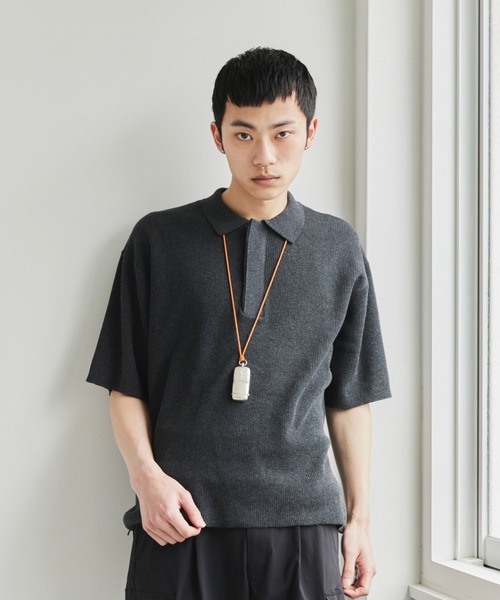 soerte ポロシャツ Loose knit polo shirt /ルーズニットポロシャツ