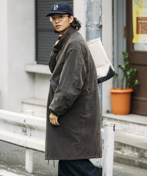 a9 未使用品 DIESEL USED加工 スウェット素材モッズコート 濃灰 S 楽天