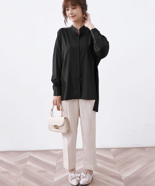 ブラウス シャツ スタンドカラーとろみシャツ レディース : ZOZOTOWN