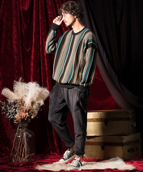 ANGENEHM（アンゲネーム） セーター ニット mn2827-マルチストライプ