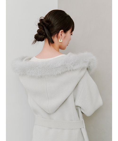 SNIDEL（スナイデル） コート アウター ファーフードニットコート