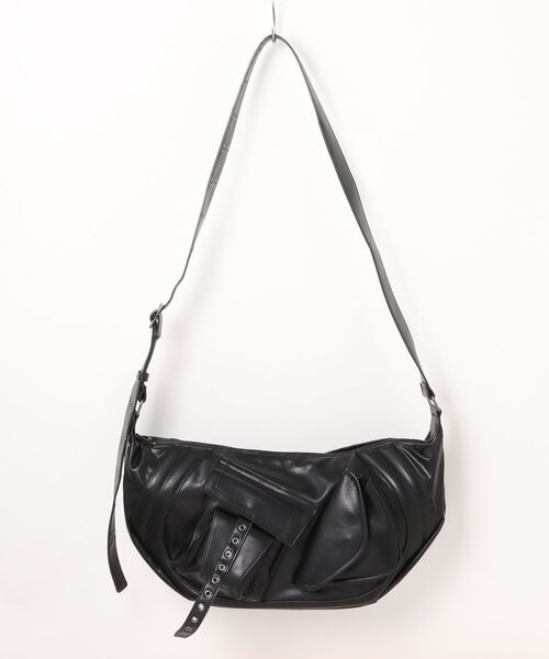 Revo. ショルダーバッグ Y2K グランジ 合皮レザー アウトポケット