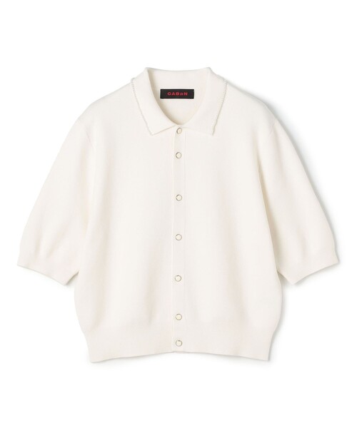 CABaN（キャバン） カーディガン コットンカシミヤ パールポロ
