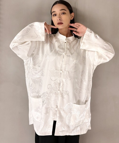 SEN TOKYO ブラウス シャツ 一枚で主役な上級見え。サテンタッチ