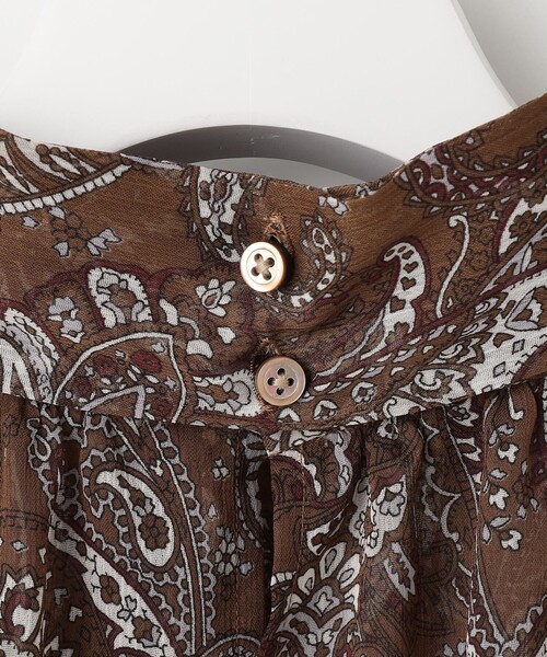 自由区（ジユウク） ブラウス シャツ ペイズリープリントボウタイ