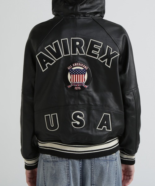 AVIREX（アヴィレックス） スタジャン SIGNATURE HOODED LEATHER
