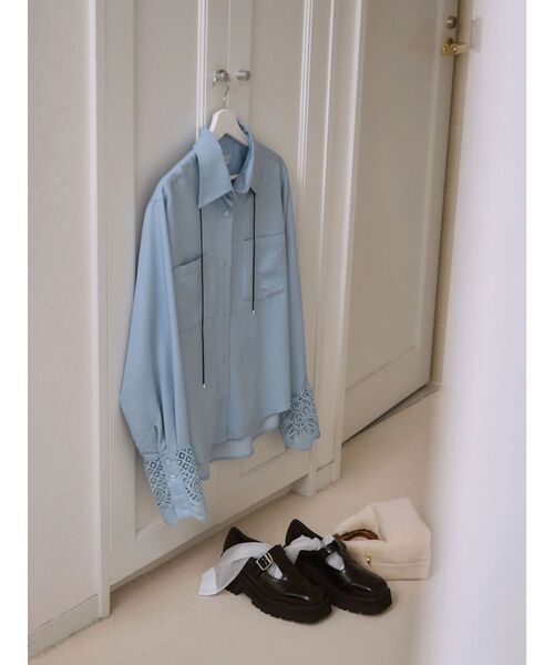 LAGUNAMOON（ラグナムーン） ブラウス シャツ レースカフスシャツ