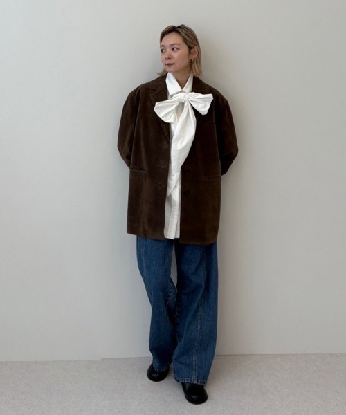 anuke（アンヌーク） ブラウス シャツ Volume Ribbon Shirts