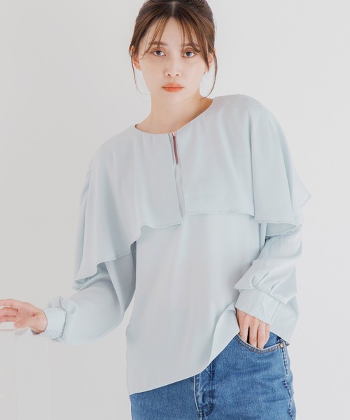 ブラウス シャツ ケープ風ブラウス レディース : ZOZOTOWN Yahoo!店