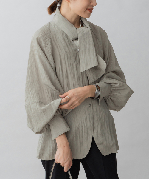 IENA（イエナ） ブラウス シャツ ＆NAVY 2way ボウタイ ブラウス