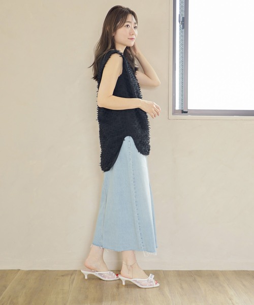 SESTO（セスト） サンダル ドットチュールリボンミュールサンダル