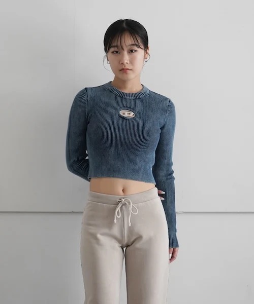 DIESEL（ディーゼル） ニット セーター DIESEL Rib-knit top with oval