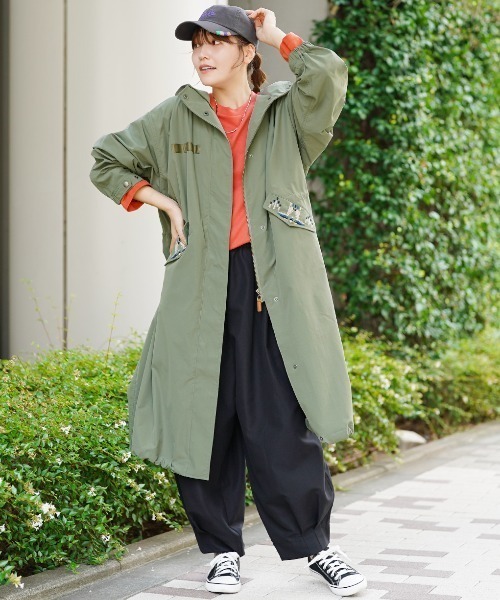 LACOSTE モッズコート 【3way】ボア ミリタリー カーキ ナイロン 緑