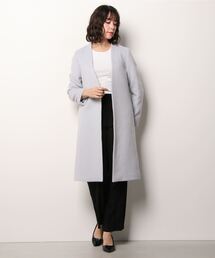 SUIT SELECT ノーカラーコート コート 「ボタンレス・ノーカラーコート