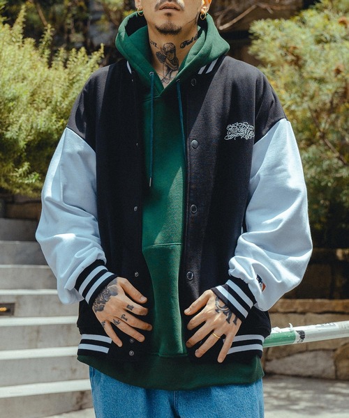 Subciety（サブサエティ） スタジャン LARGE ブラック×ホワイト メンズ