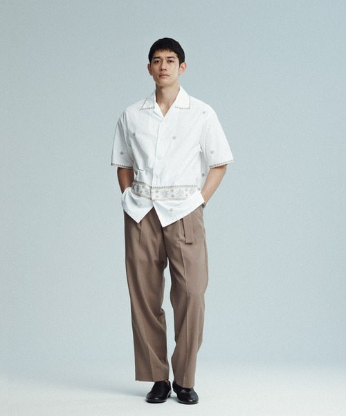 ADAM ET ROPE'（アダムエロペ） シャツ クロスステッチ ボックス