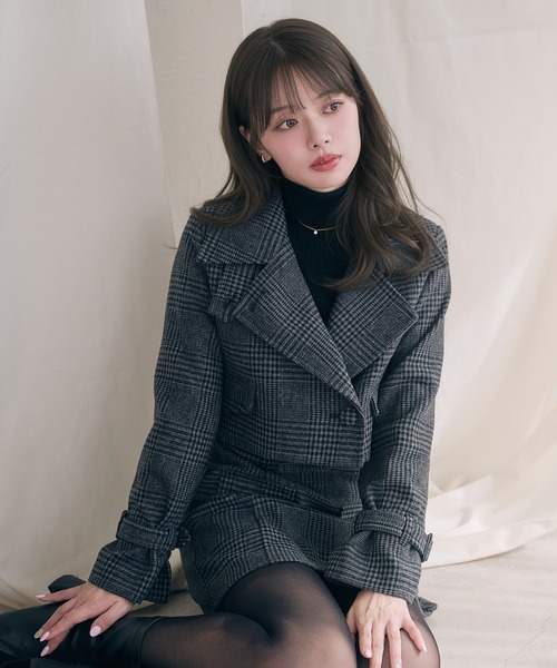 fupel セットアップ 3way short stand collar coat setup / 3way