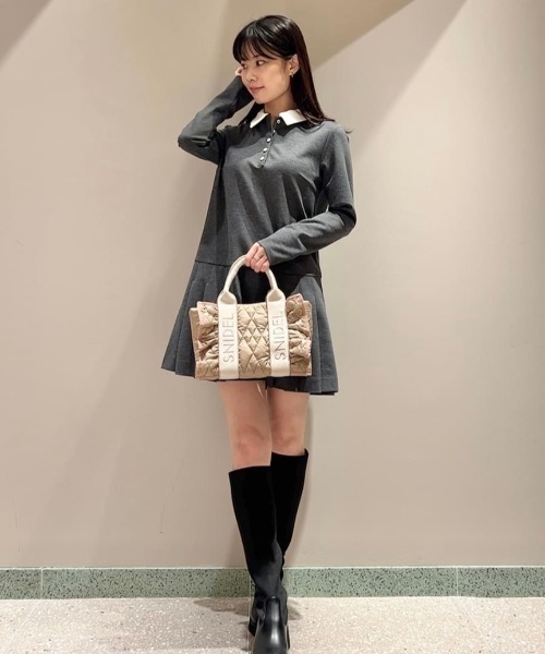 SNIDEL（スナイデル） ワンピース 衿つきプリーツカットミニワンピース