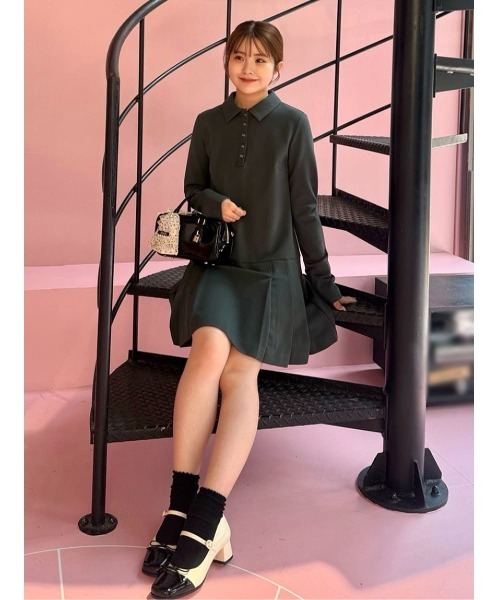 SNIDEL（スナイデル） ワンピース 衿つきプリーツカットミニワンピース