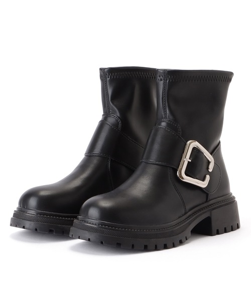 Lace Ladies（レースレディース） ブーツ レザー調ビッグバックル付き