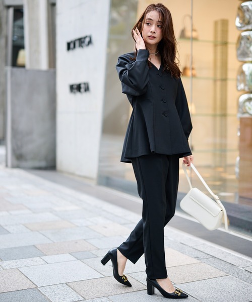 RANAN（ラナン） セットアップ 「2点セット」洗える/防シワ Vネック