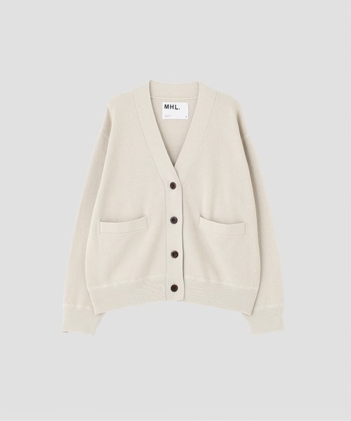 MHL.（エムエイチエル） カーディガン DRY WORN COTTON RIB レディース