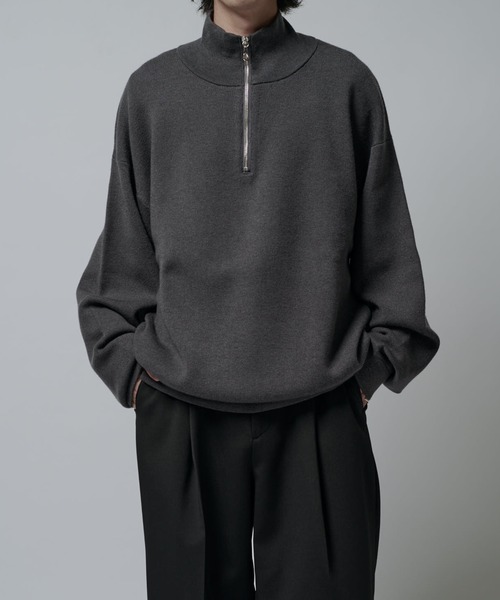 Lui's（ルイス） セーター ニット ウォッシャブルハーフZIPニット