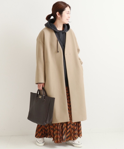 IENA（イエナ） ノーカラーコート 36 グレー レディース : ZOZOTOWN