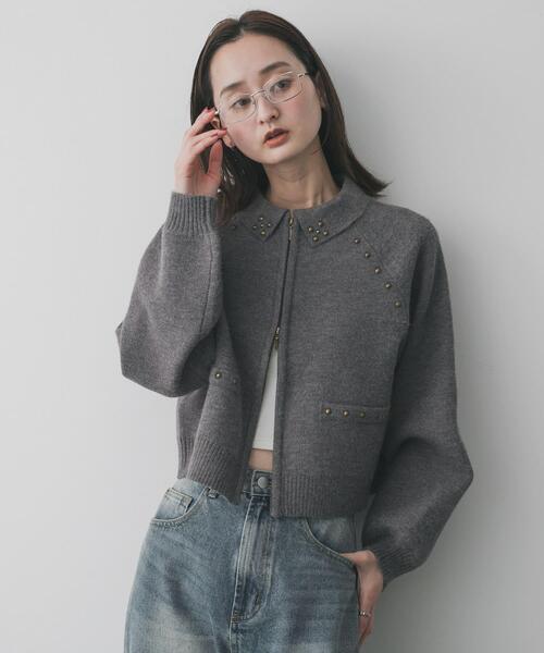 SENSE OF PLACE by URBAN RESEARCH カーディガン 「洗濯可」スタッズ