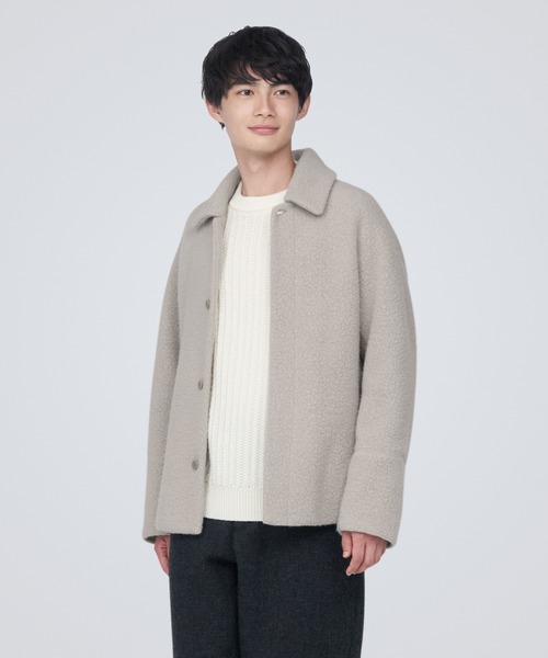 無印良品（MUJI） コート ジャケット 再生ウール混ボアコート メンズ
