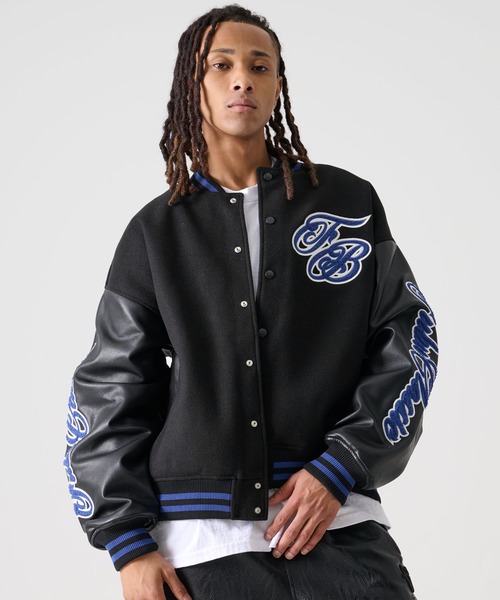 FUBU（フブ） ブルゾン アウター FB ロゴ 刺繍 長袖 フェイクレザー