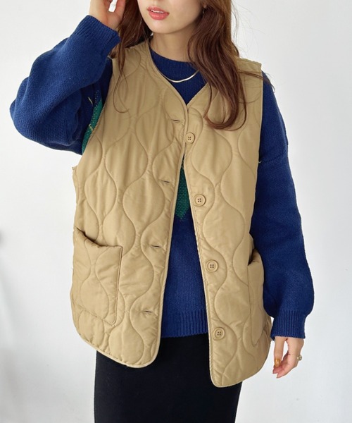 Niell ダウンベスト ベスト フロントボタンキルティングベスト