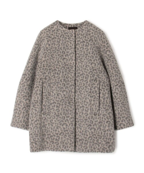 TOMORROWLAND collection ノーカラーコート コート アニマルシャギー