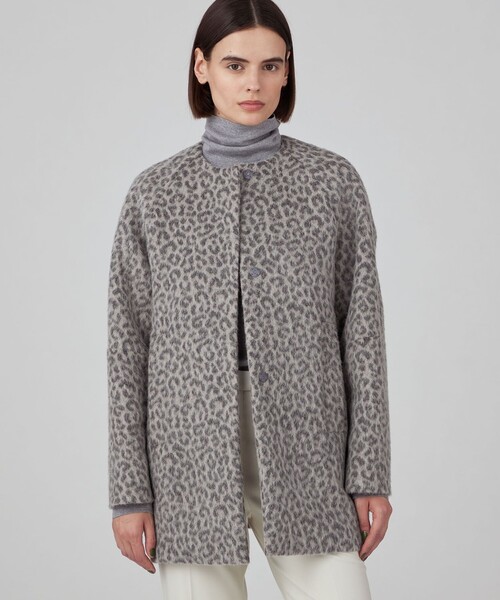 TOMORROWLAND collection ノーカラーコート コート アニマルシャギー