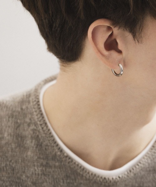 4℃ HOMME+（ヨンドシーオムプラス） ピアス シルバー フープ ピアス