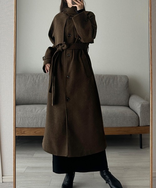 Louere（ルエレ） ステンカラーコート コート 2wayステンカラーロング