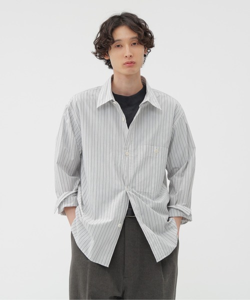 MHL.（エムエイチエル） シャツ PJ STRIPE COTTON POPLIN メンズ
