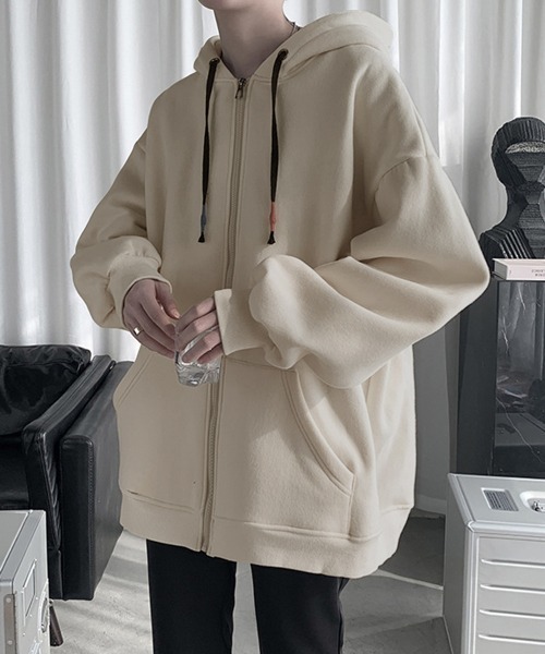 NEW GENTLEMAN パーカー オーバーサイズ ジップアップ ビッグパーカー