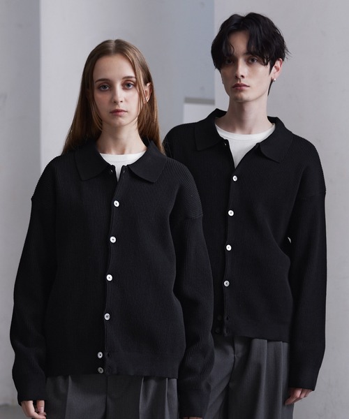 MHL.（エムエイチエル） ニットカーディガン MEDIUM ブラック メンズ