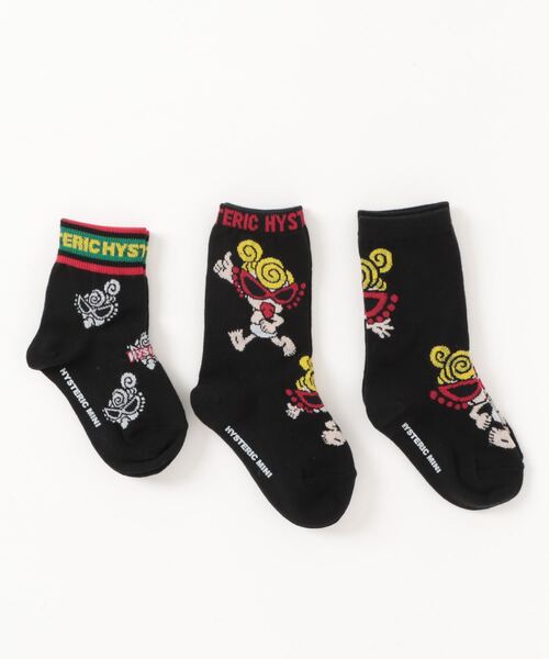 HYSTERIC MINI（ヒステリックミニ） 靴下 STANDARD MINI＆BOX LOGO 3P