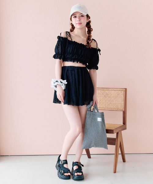 OLIVE des OLIVE（オリーブデオリーブ） 水着 レースシャーリングswim