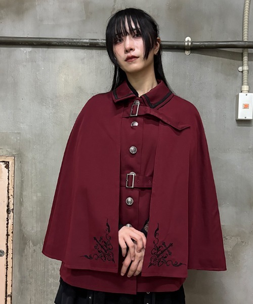 NIBBLE POISON（ニブルポイズン） コート アウター クロス刺繍ケープ