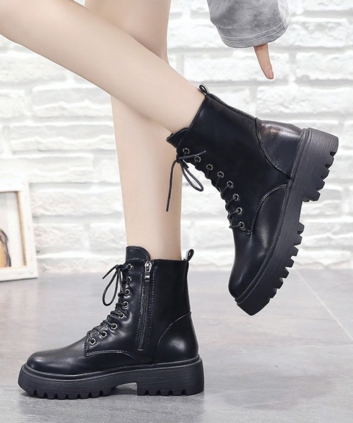 STYLEBLOCK（スタイルブロック） ブーツ 厚底レースアップワークブーツ