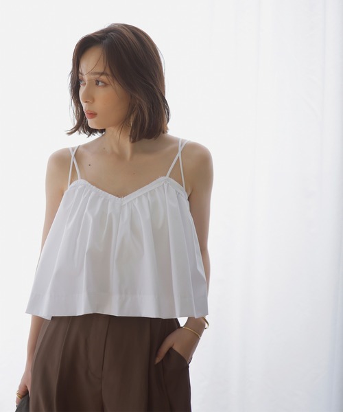 anuans（アニュアンス） ブラウス シャツ ウィングギャザーキャミ