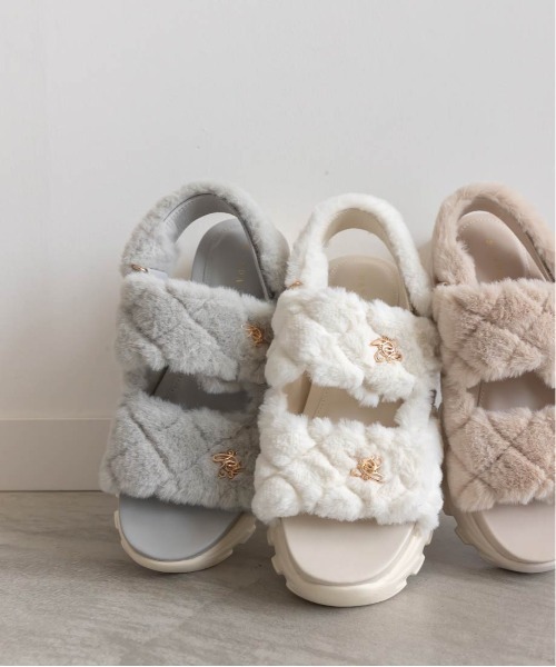 RANDA（ランダ） サンダル キルティングファースポーツサンダル