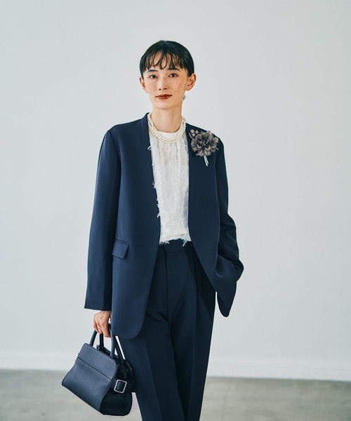 M'S GRACY（エムズグレイシー） ノーカラージャケット 38 グリーン