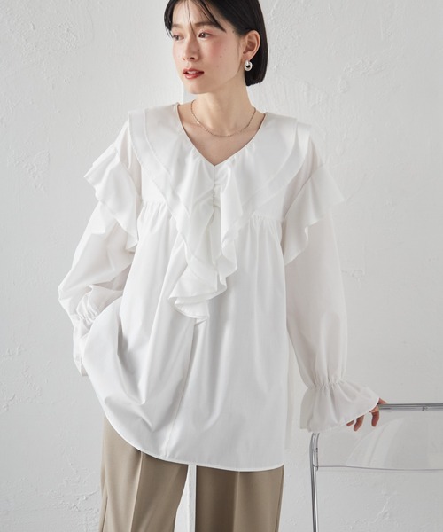 RANAN（ラナン） ブラウス シャツ 「26SS新色追加」ビッグカラーフリル