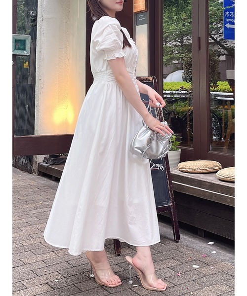 MIIA（ミーア） ワンピース パフスリーブ半袖マキシワンピース