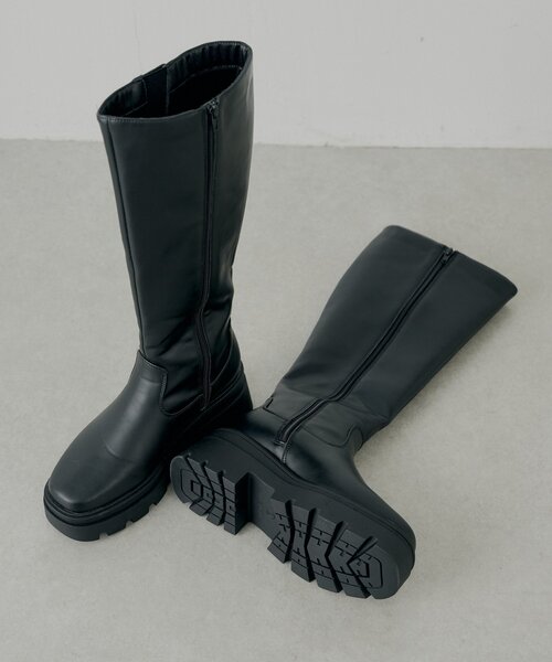 Chico（チコ） ブーツ 厚底ベルトデザインロングブーツ レディース